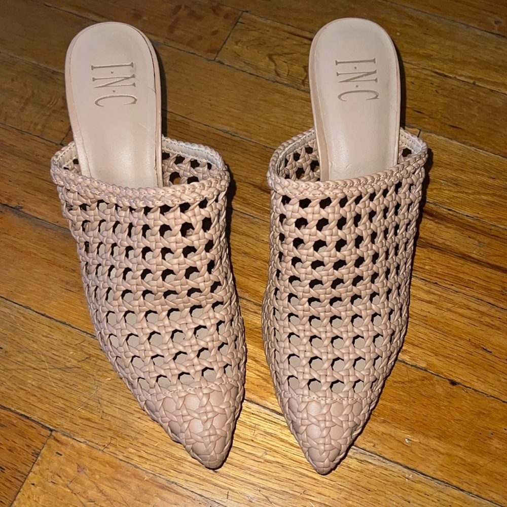 BLUSH MULES WORN ONCE